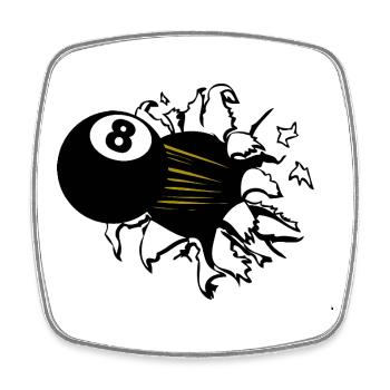 8-Ball Goldschweif - Viereckiger Kühlschrankmagnet - Weiß - Vorne