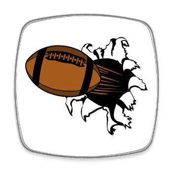 Fliegender Football Sprint - Viereckiger Kühlschrankmagnet - Weiß - Vorne