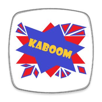 Bande dessinée Kaboom - Magnet carré - blanc - Devant