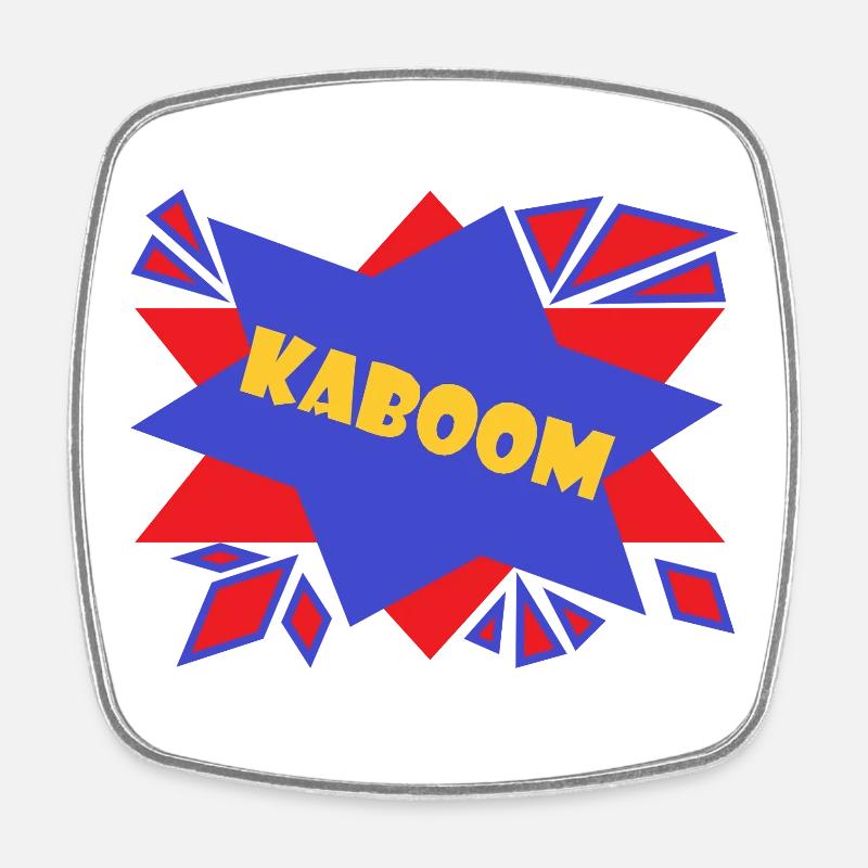 Komischer Kaboom - Viereckiger Kühlschrankmagnet - Weiß