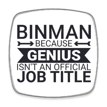 Binman Genius - Square fridge magnet - white - Front