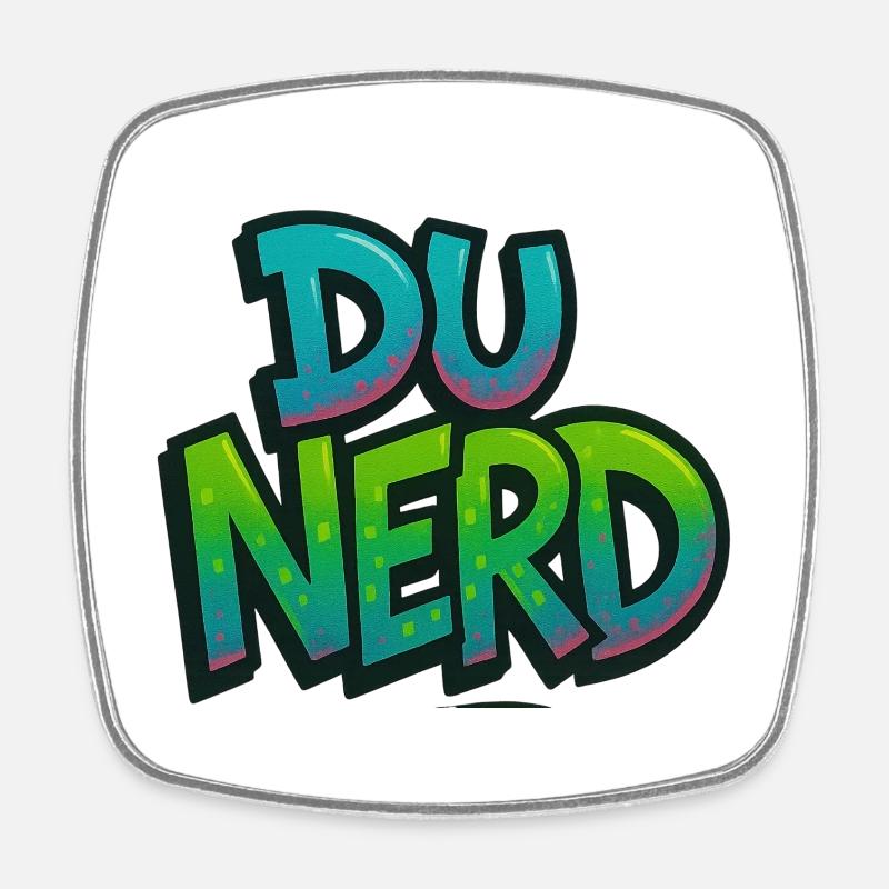 Nerd design with gradient - Square fridge magnet - white