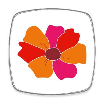 Flower - Viereckiger Kühlschrankmagnet - Weiß - Vorne