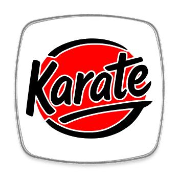 Karate - Viereckiger Kühlschrankmagnet - Weiß - Vorne
