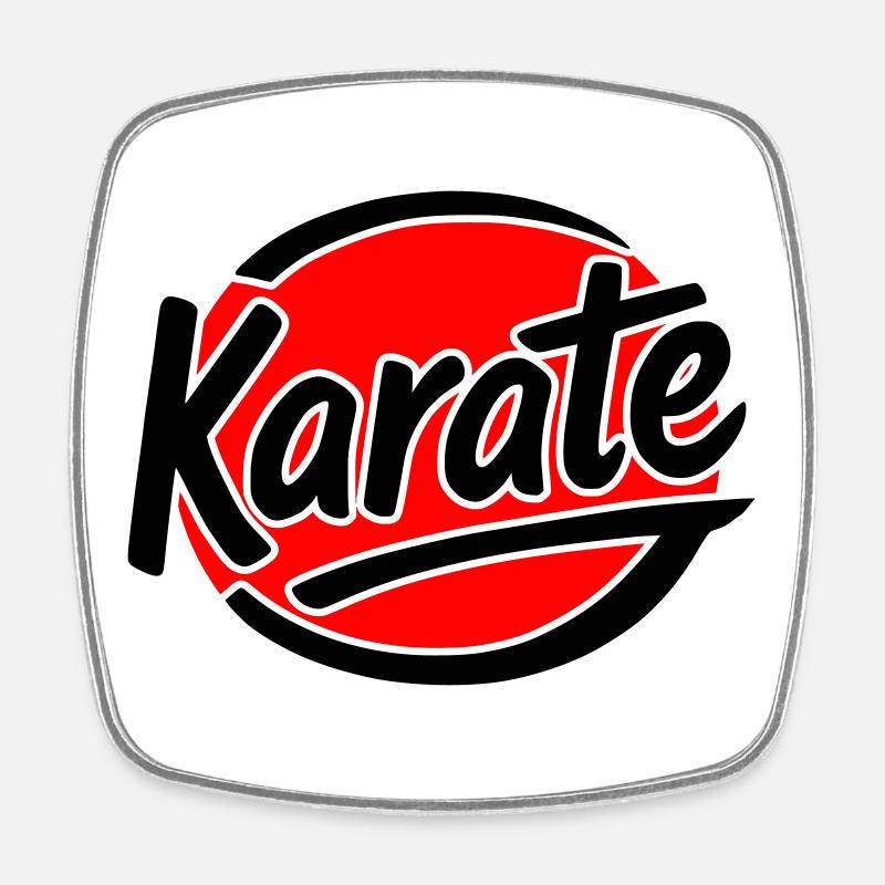 Karate - Viereckiger Kühlschrankmagnet - Weiß