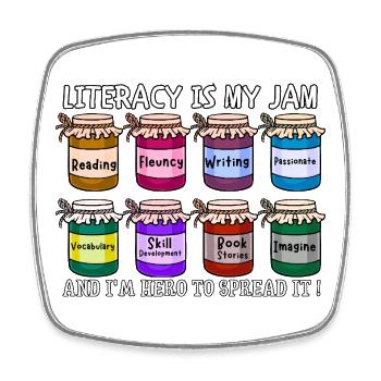 Teacher and creative ideal for book lovers - Square fridge magnet - white - Front