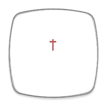 Minimalist Christian Cross Illustration - Square fridge magnet - white - Front