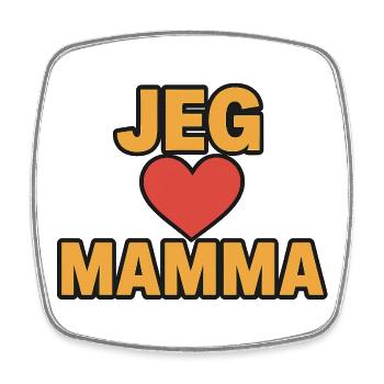 I Love Mom T-Shirt Design - Square fridge magnet - white - Front