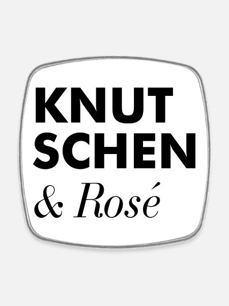 Knutschen Rosé Sommer Tshirt - Viereckiger Kühlschrankmagnet - Weiß