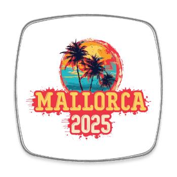 Mallorca 2025 Palmen - Viereckiger Kühlschrankmagnet - Weiß - Vorne
