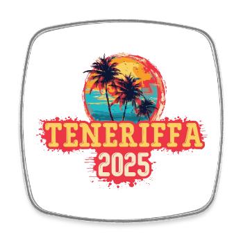 Teneriffa 2025 Palmen - Viereckiger Kühlschrankmagnet - Weiß - Vorne