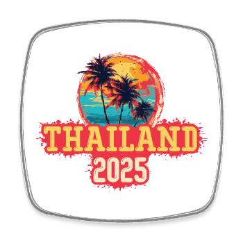 Thailand 2025 Palmen - Viereckiger Kühlschrankmagnet - Weiß - Vorne