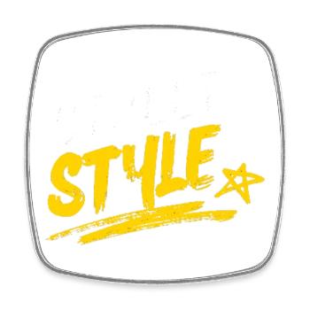 Conception typographique vibrante de style urbain - Magnet carré - blanc - Devant