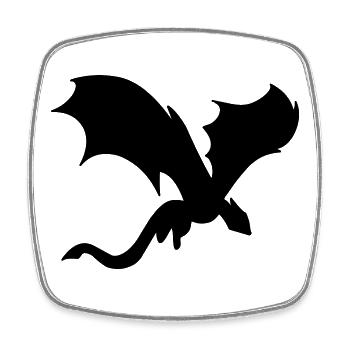 Schatten des mythischen Drachen - Viereckiger Kühlschrankmagnet - Weiß - Vorne