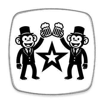 Enterrement de vie de jeune fille Monkey Crew Groom - Magnet carré - blanc - Devant
