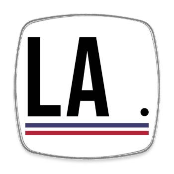 Los Angeles – Chemise streetwear de la côte ouest - Magnet carré - blanc - Devant