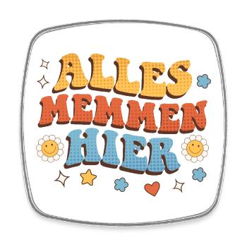Malle ALLES MEMMEN HIER Retro Lustig - Square fridge magnet - white - Front