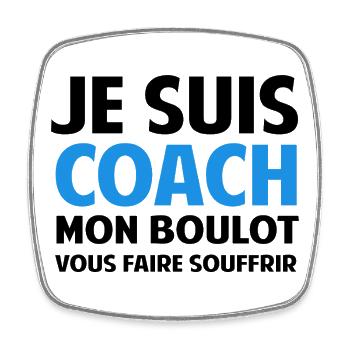 Sports Coach Motif Design in Blue - Square fridge magnet - white - Front