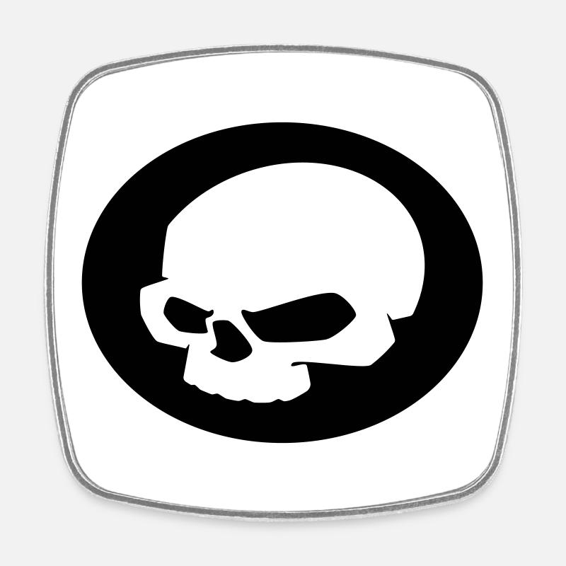 Skull - Square fridge magnet - white