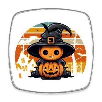 Halloween Süßer Kürbis - Viereckiger Kühlschrankmagnet - Weiß - Vorne