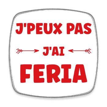 Feria-Fest mit Schleifen und roten Buchstaben - Viereckiger Kühlschrankmagnet - Weiß - Vorne