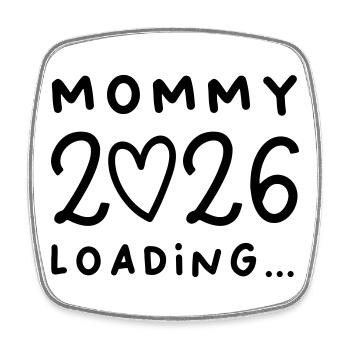Maman 2026 - Magnet carré - blanc - Devant