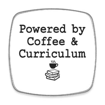 Powered by Coffee &amp; Curriculum Coffee Statement - Square fridge magnet - white - Front