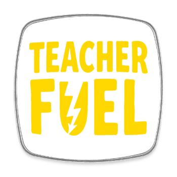 Teacher Fuel - Viereckiger Kühlschrankmagnet - Weiß - Vorne
