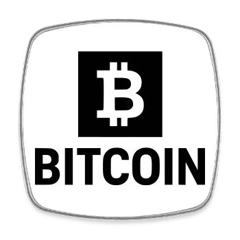Bitcoin B  - Viereckiger Kühlschrankmagnet - Weiß - Vorne
