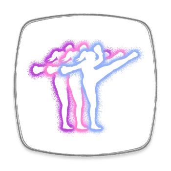 Muay Thai Kickboxer Silhouetten Kickboxen Mädchen - Viereckiger Kühlschrankmagnet - Weiß - Vorne