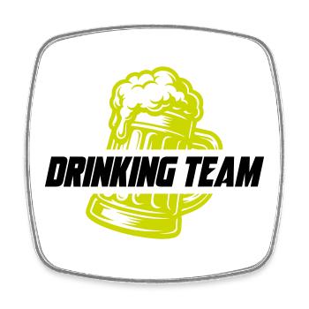 Boire de la bière d’équipe - Magnet carré - blanc - Devant