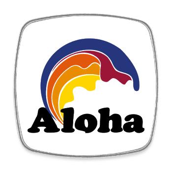 Aloha - Viereckiger Kühlschrankmagnet - Weiß - Vorne