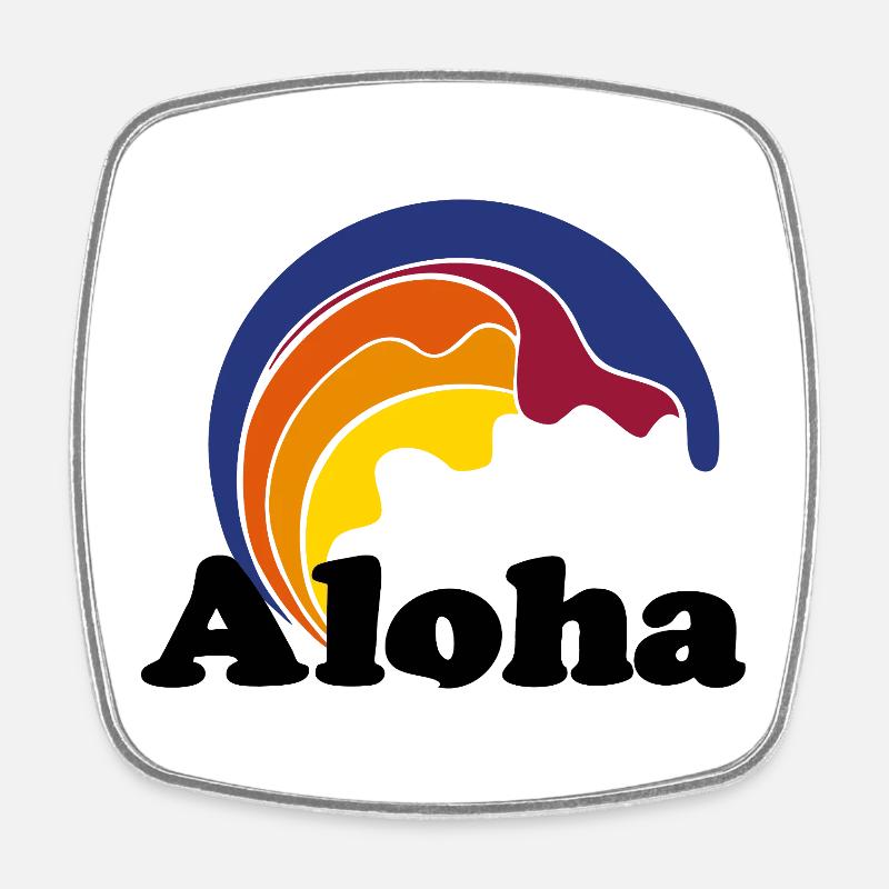 Aloha - Magnet carré - blanc