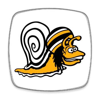 escargot reggae musique rasta cheveux chapeau Jamaïque - Magnet carré - blanc - Devant