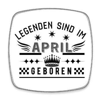 Legenden sind im April geboren- vintage Geburtstag - Viereckiger Kühlschrankmagnet - Weiß - Vorne