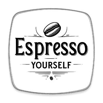 Espresso vous-même - Conception amusante de jeu de mots sur le café - Magnet carré - blanc - Devant