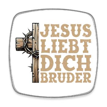 Jesus Liebt Dich Bibel Gott Christus Religious - Viereckiger Kühlschrankmagnet - Weiß - Vorne