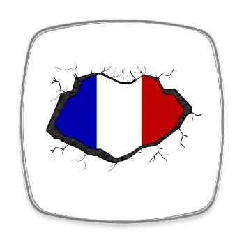 drapeau de la France - Magnet carré - blanc - Devant