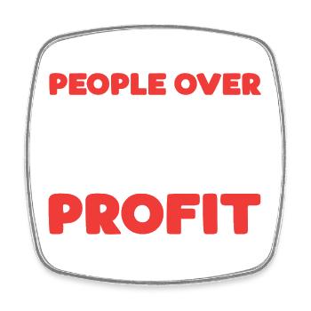 Les gens plutôt que le profit - Magnet carré - blanc - Devant