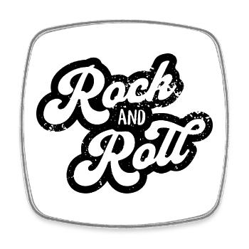 Conception de typographie rock and roll - Magnet carré - blanc - Devant