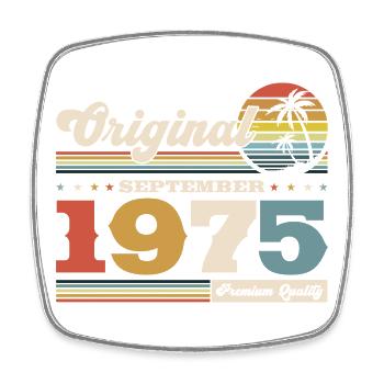 50th birthday Original September 1975 - Square fridge magnet - white - Front