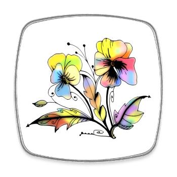 Fleur - Magnet carré - blanc - Devant