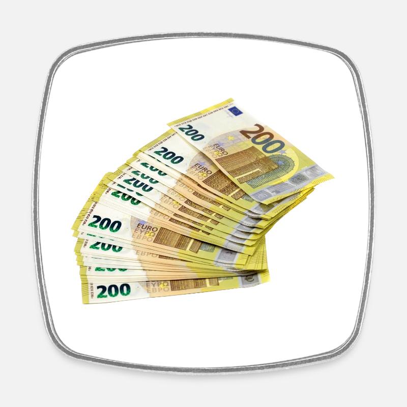Conception noble des billets en euros - Magnet carré - blanc