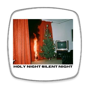 Holy Night - Burning Christmas Tree - Square fridge magnet - white - Front