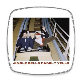 Weihnachtliche Achterbahn - Viereckiger Kühlschrankmagnet - Weiß - Vorne