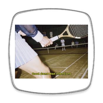 Tennis Match Humor Quote - Square fridge magnet - white - Front