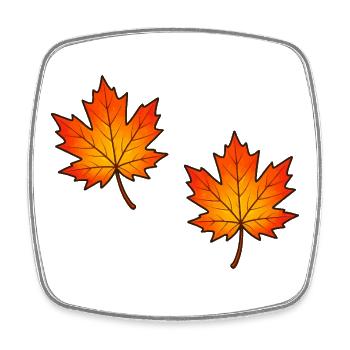 Autumnal Maple Leaves Illustration - Square fridge magnet - white - Front