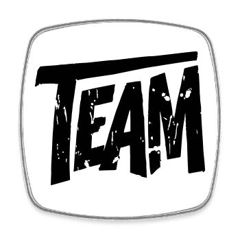 Team - Viereckiger Kühlschrankmagnet - Weiß - Vorne