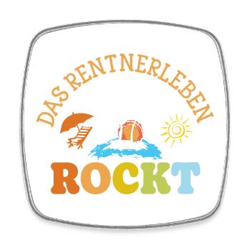 Das Rentnerleben rockt Geschenk Rente Pension  - Viereckiger Kühlschrankmagnet - Weiß - Vorne