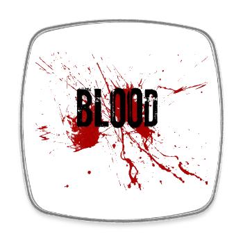 Bloody Splatter Lettering - Square fridge magnet - white - Front